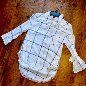 GB Girls Button Down Black /white Shirt